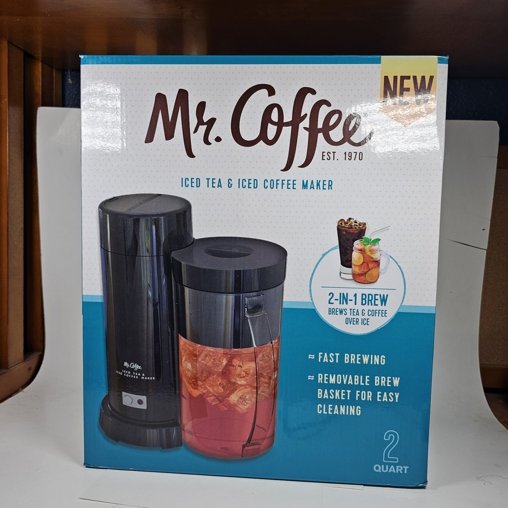 Mr Coffee 2 Qt Iced Tea and Iced Coffee Maker With BPA Free Pitcher New in Box!